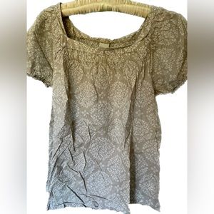 XL Tan and white Merona cotton top